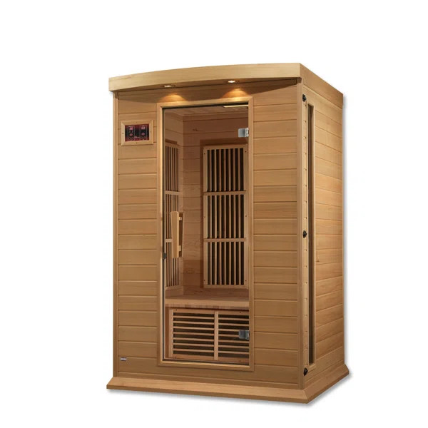 Dynamic Infrared Maxxus 2 - Person Indoor Bluetooth Compatible FAR Infrared Sauna in Hemlock | Wayfair North America