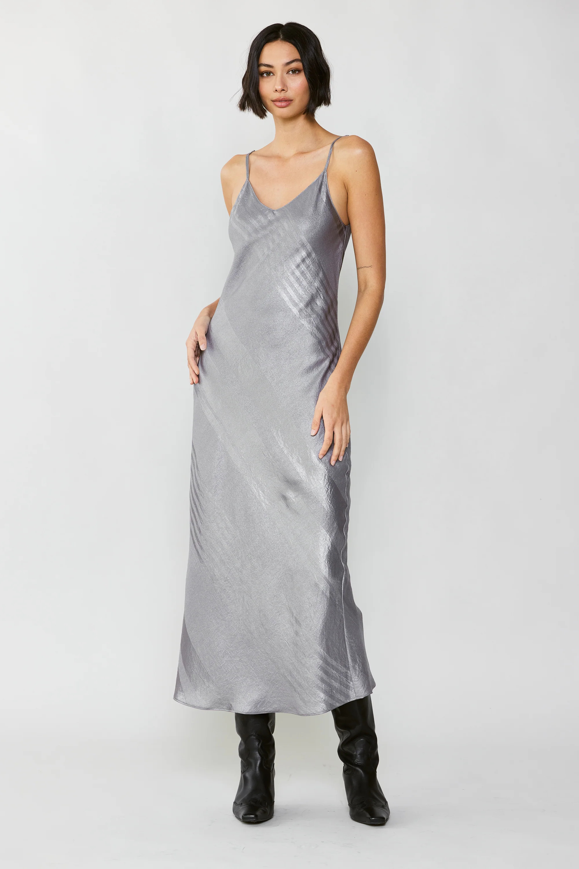 Bias Cami Metallic Dress | Current Air