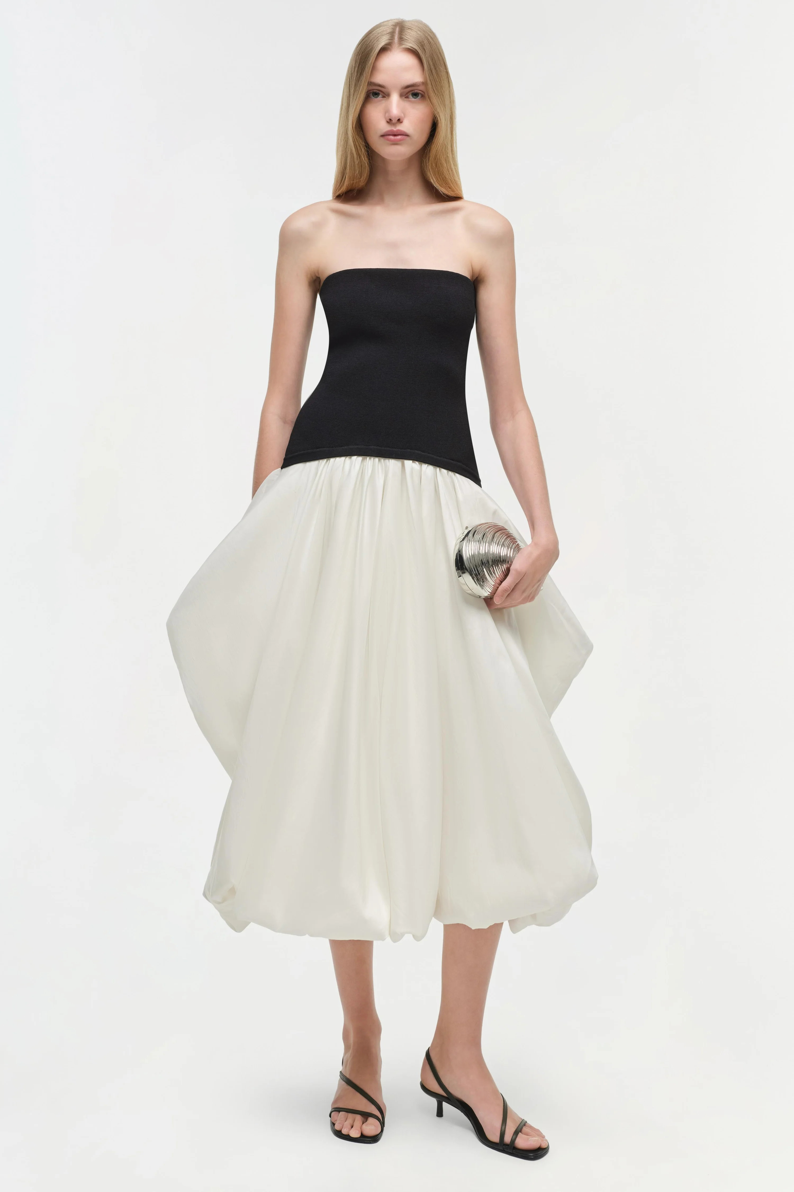 Izzy Strapless Taffeta Midi Dress | Simkhai