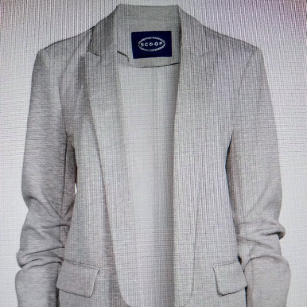 Scoop Women's Scuba Knit Scrunched Sleeve Blazer GRAY SIZE X-LARGE (16-18) | Poshmark