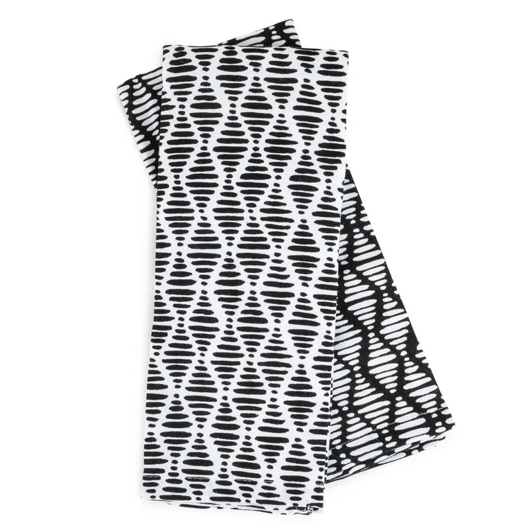 Thyme & Table Cotton Terry Kitchen Towels, Black White, 2-Piece Set | Walmart (US)