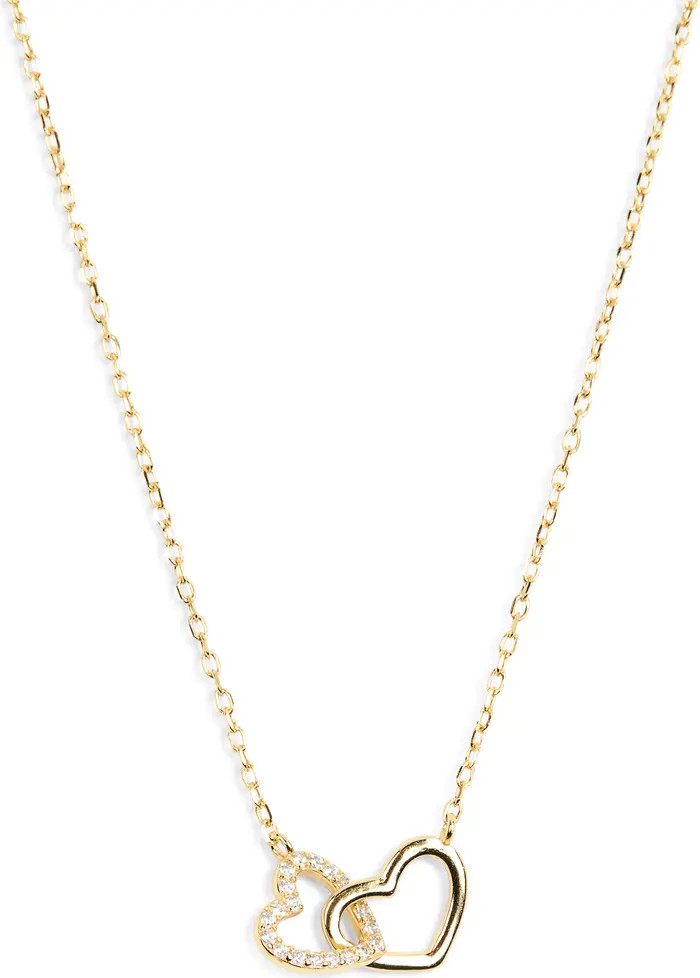 Argento Vivo Sterling Silver Cubic Zirconia Interlocking Heart Pendant Necklace | Nordstromrack | Nordstrom Rack