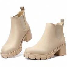 Womens Chelsea Boots Lug Sole Chunky Heel Slip On Ankle Booties | SHEIN