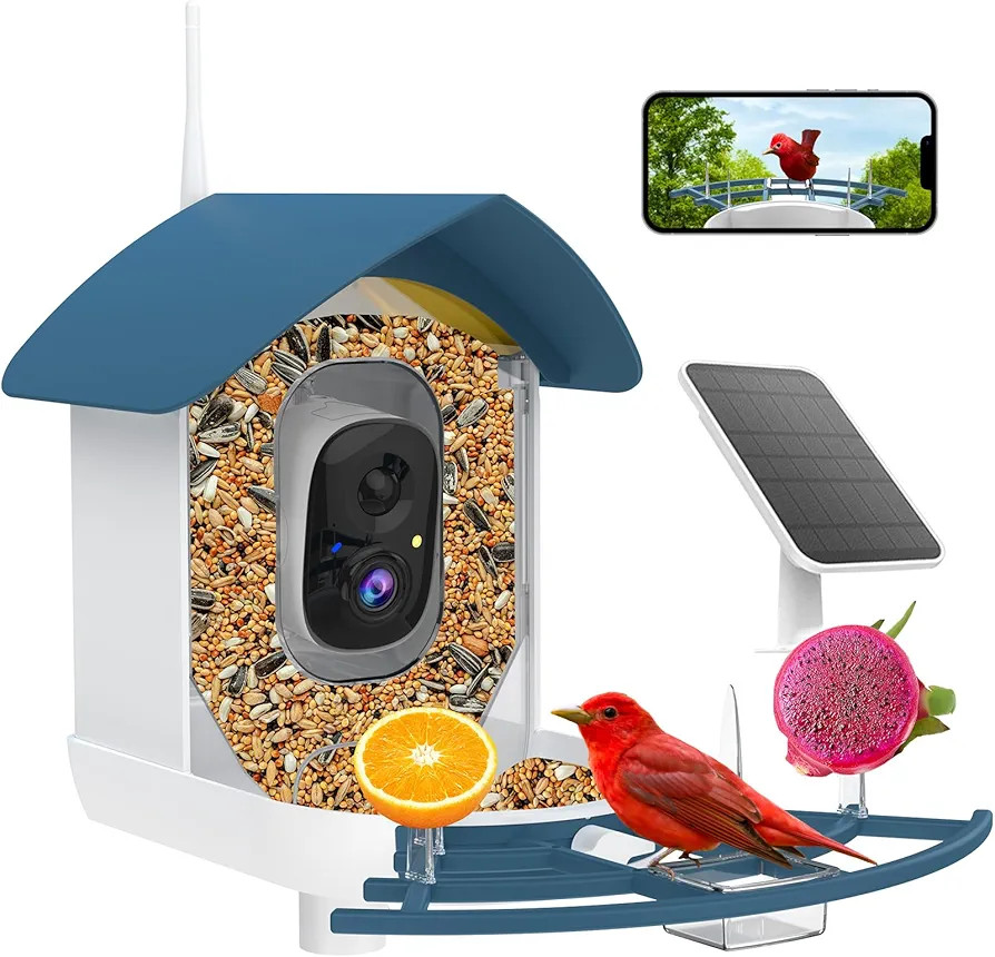 Amazon.com : Bird Feeder with Camera,AI Identify Birds Species,Smart Bird Camera with Solar Power... | Amazon (US)