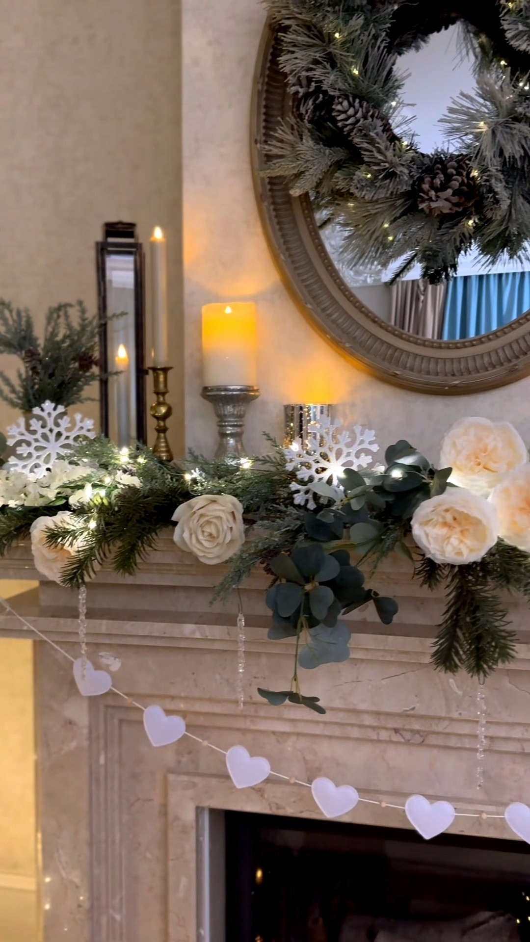  Valentine’s Day decor, heart garland, faux roses, Valentine’s Day living room mantel decorations 

#LTKSeasonal #LTKHome #LTKValentine