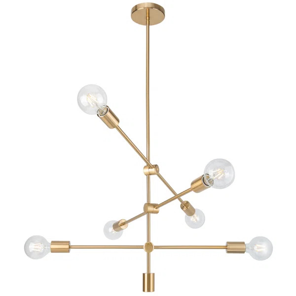 Dycus 6 - Light Sputnik Modern Linear Chandelier | Wayfair Professional