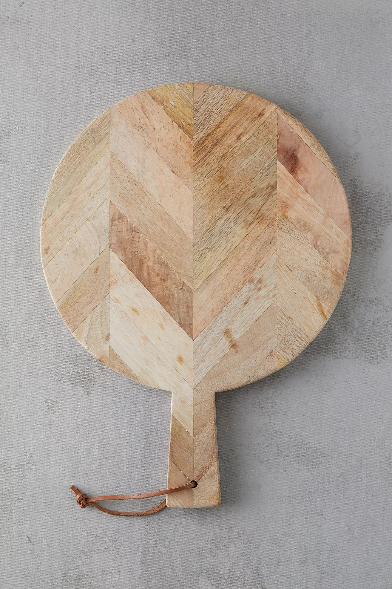 Herringbone Wood Round Board | Anthropologie (US)