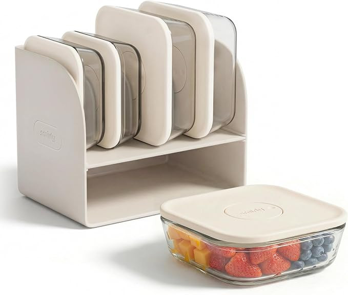 SMIRLY Glass Food Storage Containers with Lids Set, Borosilicate Glass Meal Prep Containers with ... | Amazon (US)