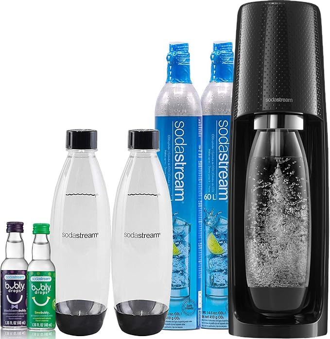 SodaStream Fizzi Sparkling Water Maker Bundle (Black), with CO2, BPA Free Bottles, and Bubly Drop... | Amazon (US)