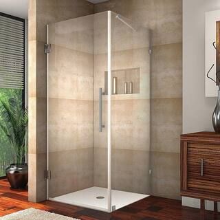 Aston Aquadica 36 in. x 72 in. Frameless Square Shower Enclosure in Stainless Steel with Clear Gl... | The Home Depot