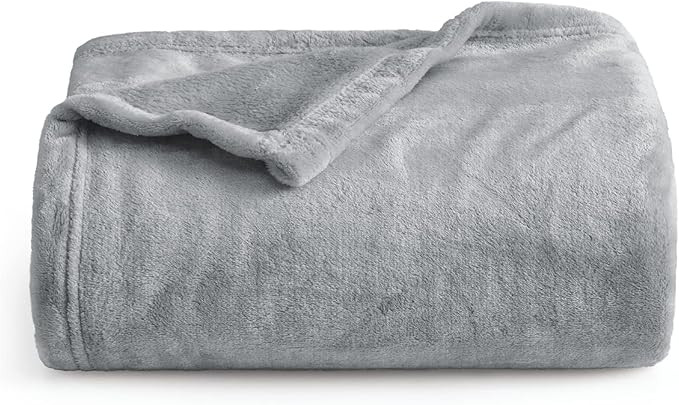 Bedsure Fleece Blanket Throw Blanket Ash Grey - 300GSM Throw Blankets for Couch, Sofa, Bed, Soft ... | Amazon (US)