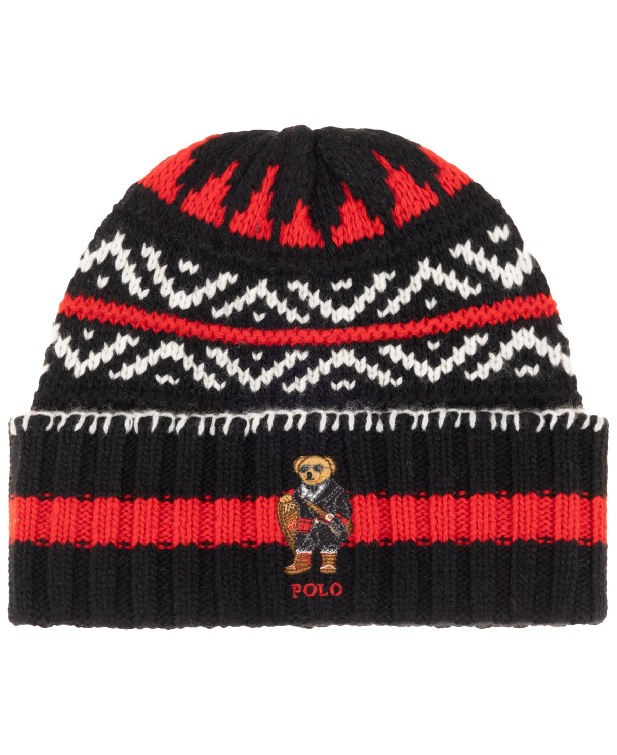 Polo Ralph Lauren Men's Holiday Bear Beanie - Black Multi | Macy's