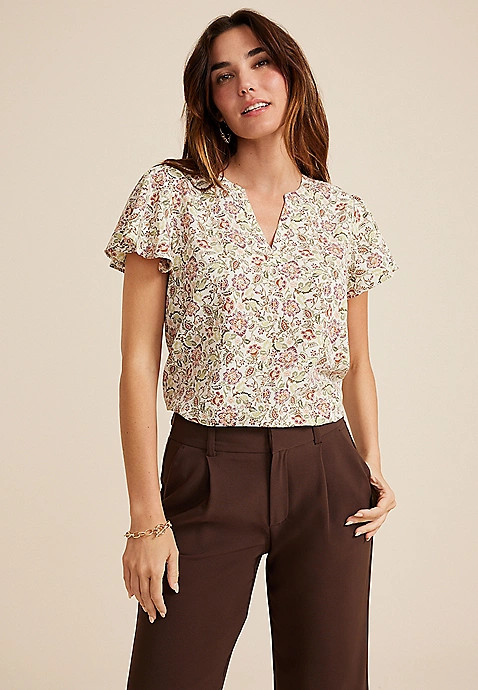 Atwood Flutter Sleeve Blouse | Maurices