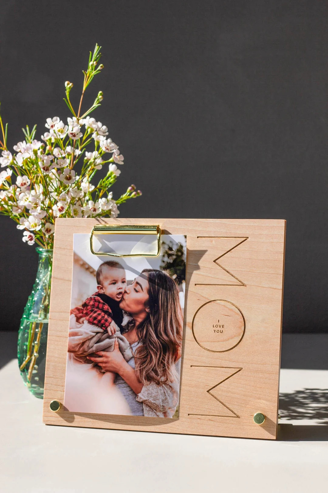 Modern Mom Wood Picture Frame [mother's Day Gift, Personalized 4x6 Photo Frame, Minimal Mom Wood ... | Etsy (US)