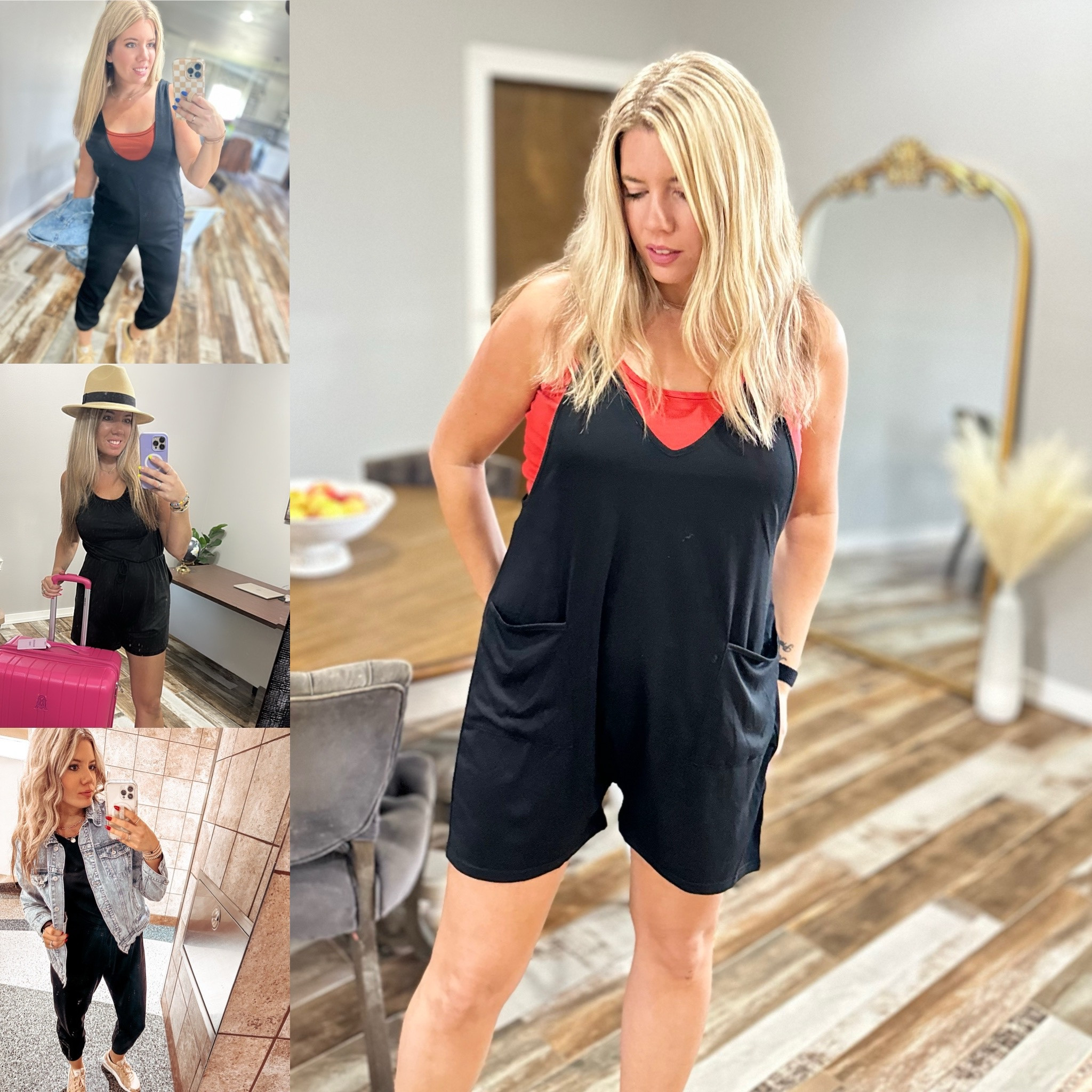 Black rompers, summer fashion, travel outfit, travel fashion, airplane, road trip 

#LTKstyletip #LTKmidsize #LTKtravel