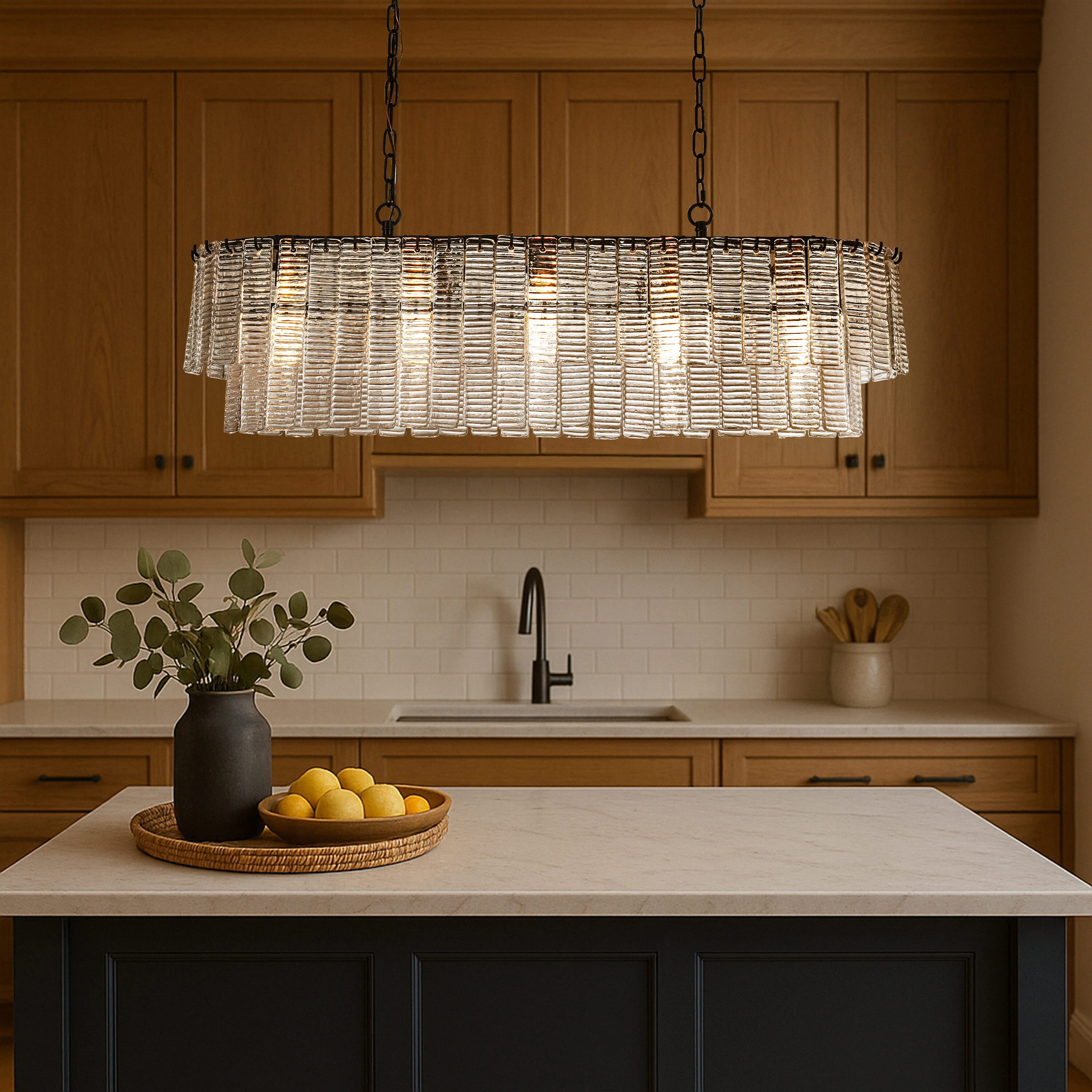 AloaDecor Lighting 5 -Light Matte Black Clear glass Metal Chandelier one_size | L7212D100MB05A | Lowe's