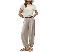 Ugerlov Women's Two Piece Outfits Sweater Sets Knit Pullover Tops and High Waisted Pants Lounge S... | Amazon (US)