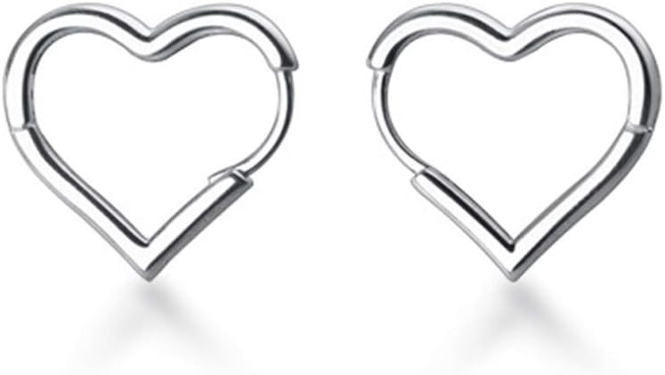 SLUYNZ Solid 925 Sterling Silver 1.6CM Heart Hoop Earrings for Women Teens Minimalist Hoop Earrin... | Amazon (US)