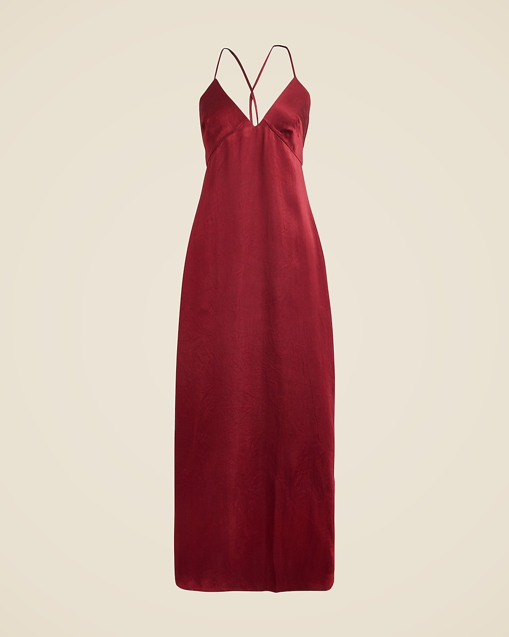 Cross-back dress in textured satin | J. Crew US