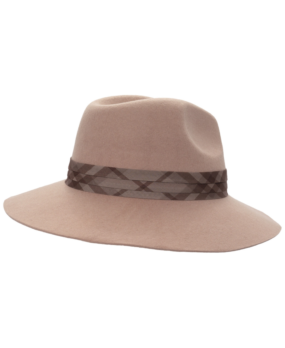 Lauren Ralph Lauren Women's Felted Wool Fedora Hat with Printed Band - Taupe | Macy's