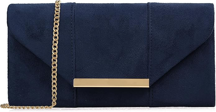 Dexmay Women Faux Suede Envelope Clutch Purse Evening Velvet Handbag Foldover Shoulder Crossbody ... | Amazon (US)