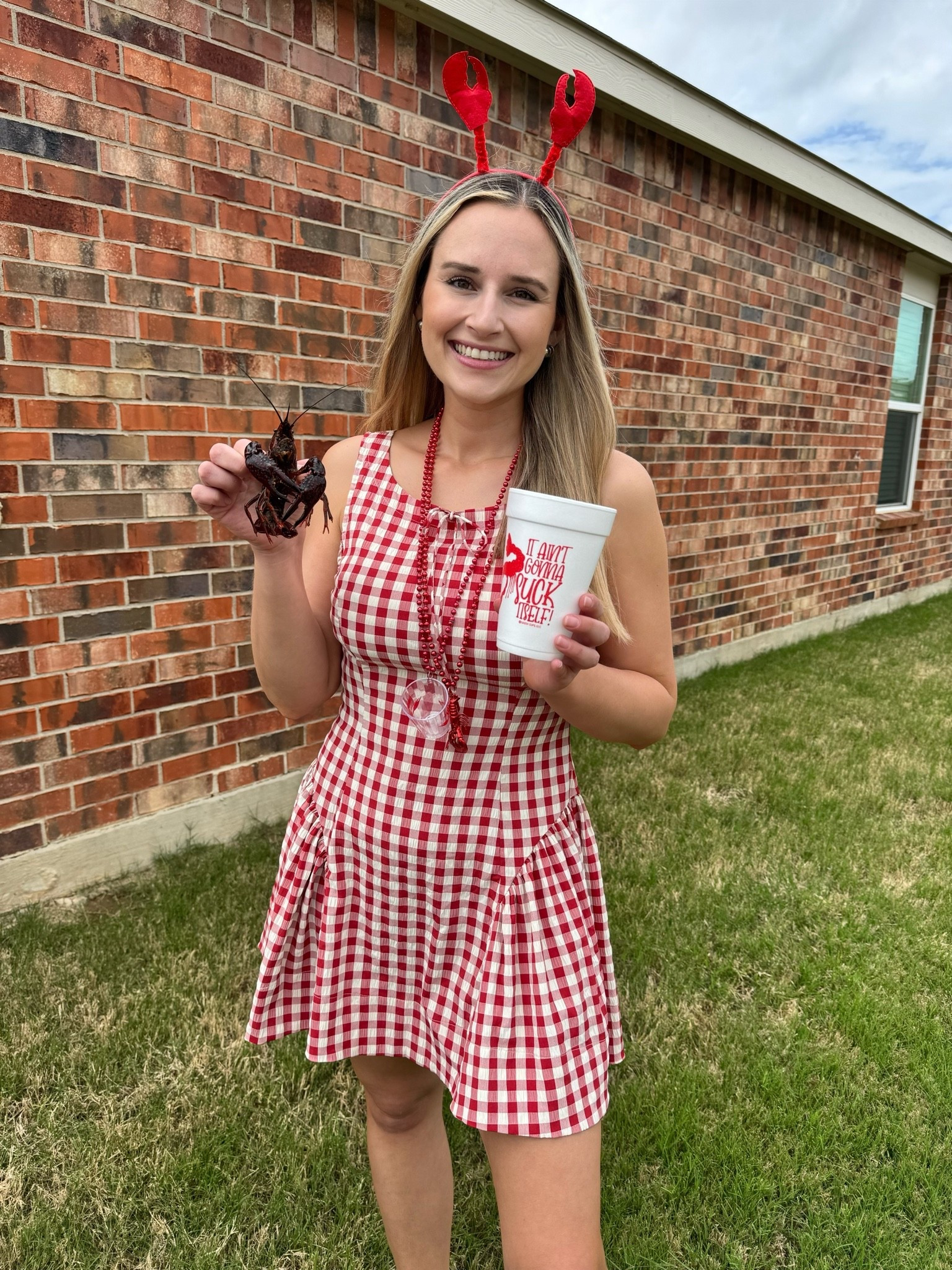Crawfish boil party outfits - red game day outfits - red dresses - red gingham dress - for love and lemons dress - Amazon crawfish boil party decor - BBQ outfits - Texas tech game day outfit

#LTKootd #LTKfoodie #LTKSeasonal