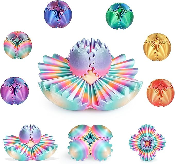 Gear Ball, 3D Printed Gear Sphere Fidget Toy, Sensory Stress Relief Ball for Kids and Adults, ADH... | Amazon (US)