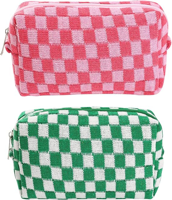 Makeup Bag Cosmetic Bag for Women,1Pcs Large Capacity Makeup Bags and 1Pcs Pencil Case Makeup Bru... | Amazon (US)
