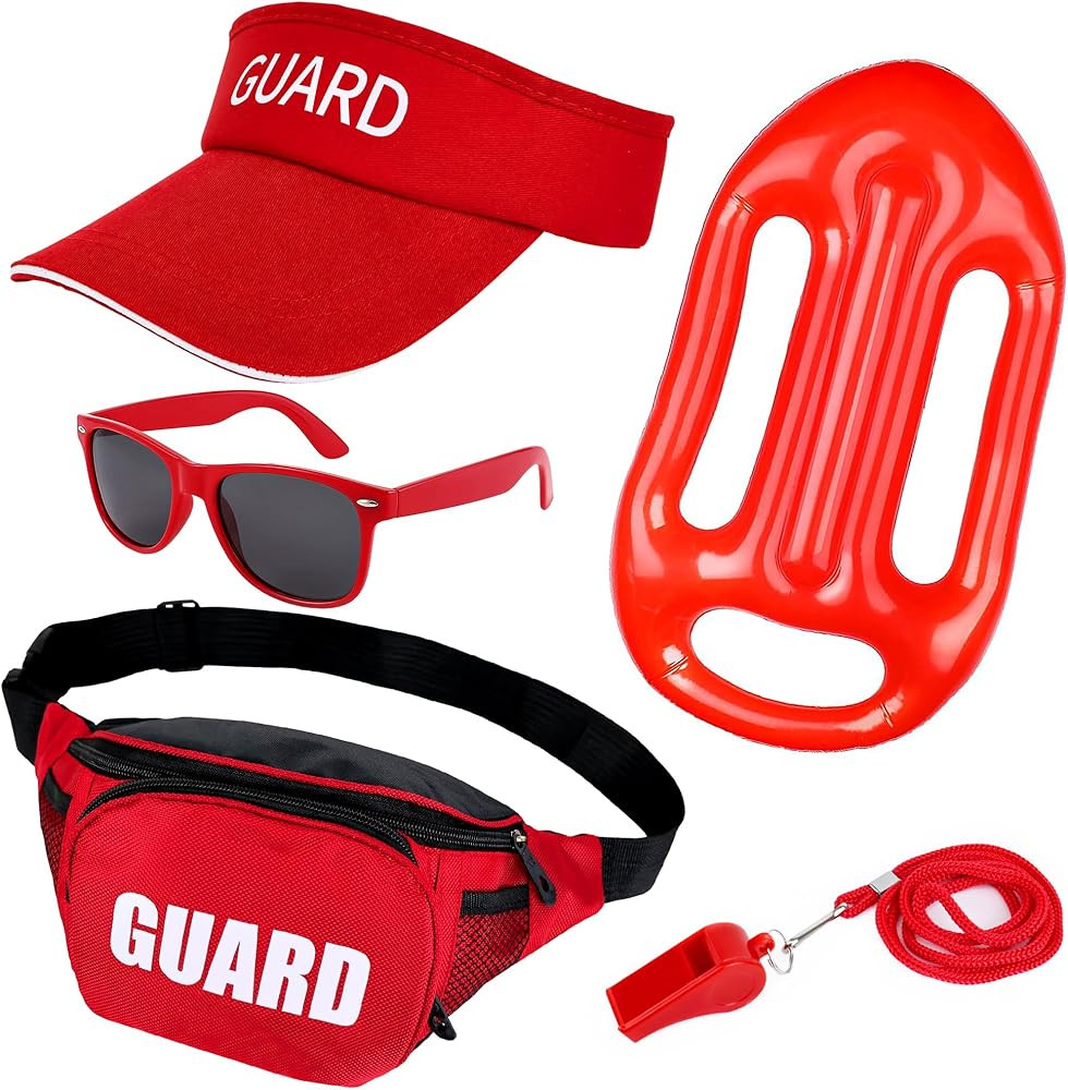 5PCS Guard Costume Set, Guard Accessories with Visor Sunglasses Fanny Pack Floats Whistle with La... | Amazon (US)