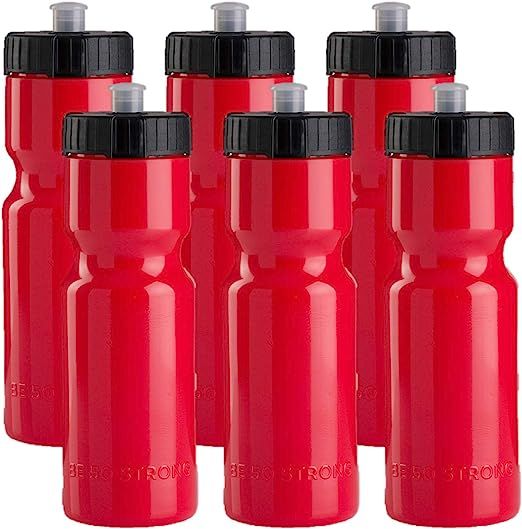 50 Strong 6-Pack of Sports Squeeze Water Bottles - 22 oz. BPA Free Bike & Sport Bottle with Easy ... | Amazon (US)