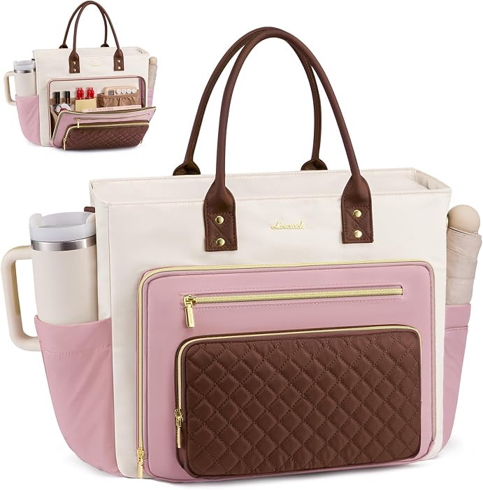 LOVEVOOK Laptop Tote Bag for Women, Work Bags Teacher Tote Bag, Nurse Bags Laptop Bag With Large ... | Amazon (US)