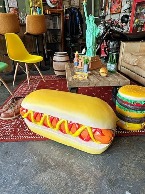 Hot Dog Motif Chair Stool Dimensions: 31.1 inches × 11.0 inches × 13.8 inches ​​  | eBay | eBay US