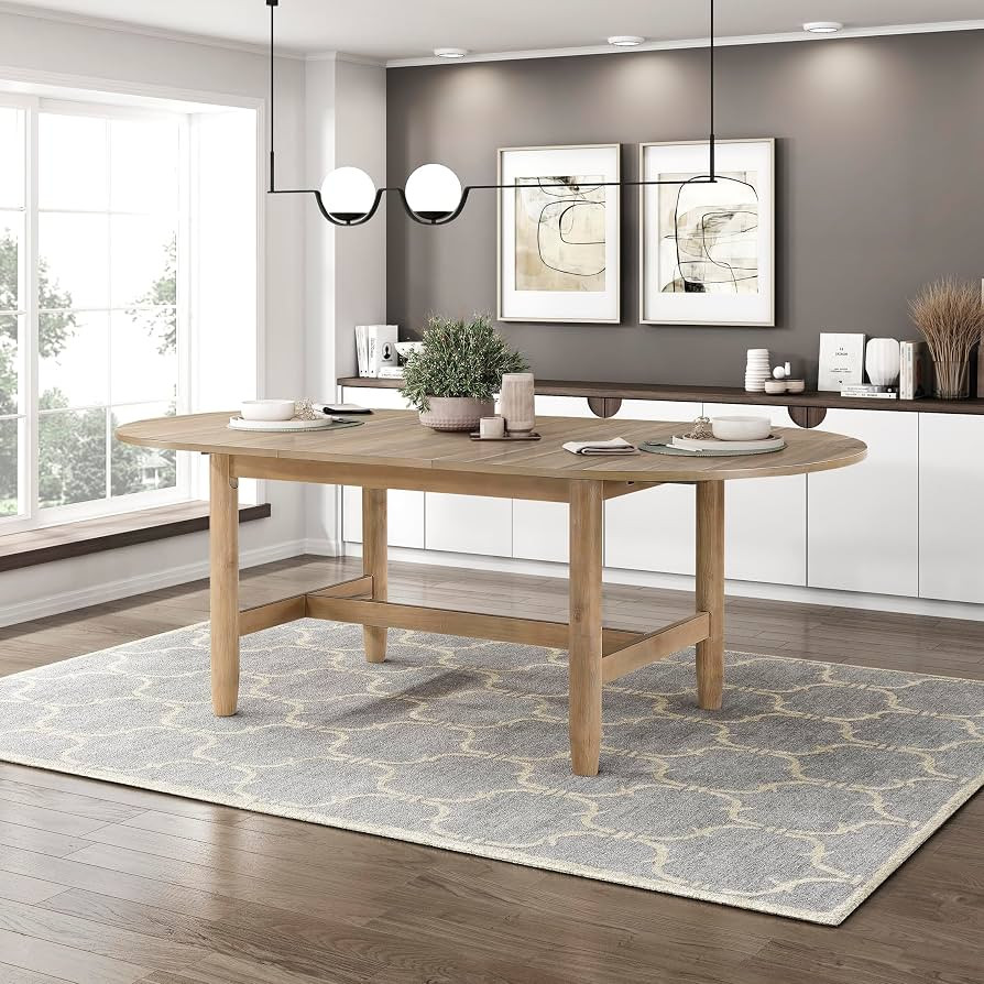 Lexicon 42"x 84" Oval Dining Table for 6 People, Extendable Wooden Dinner Table with Sturdy Base,... | Amazon (US)