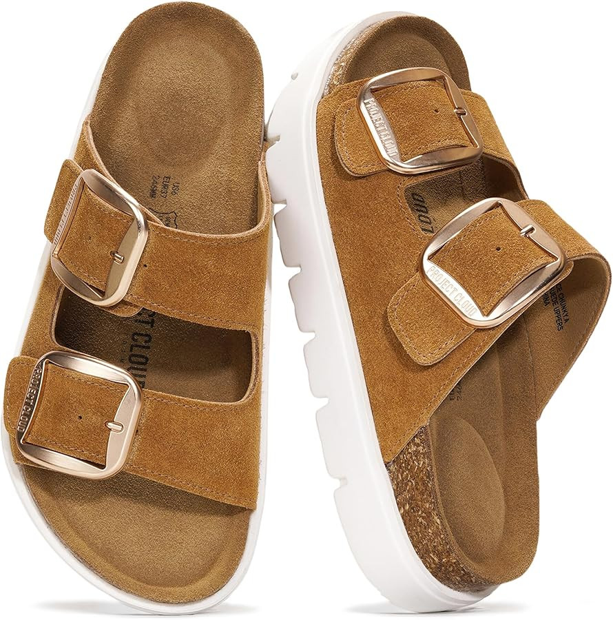 Project Cloud Genuine Leather Platform Sandals Women Footwear - Wedge Chunky Sandals Womens sanda... | Amazon (CA)