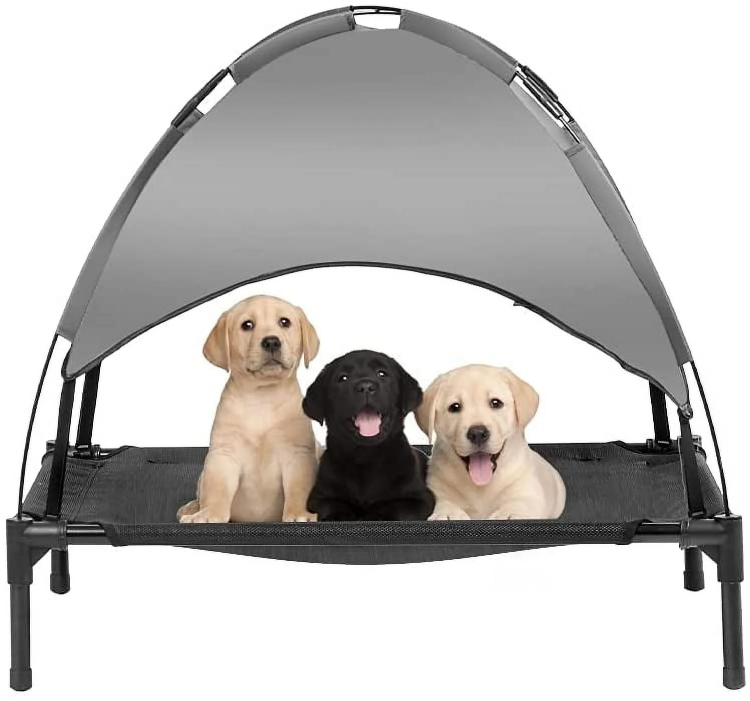 31" Elevated Outdoor Dog Bed with Canopy, Cooling Raised Pet Cot with Removable Sunshade for Camp... | Walmart (US)