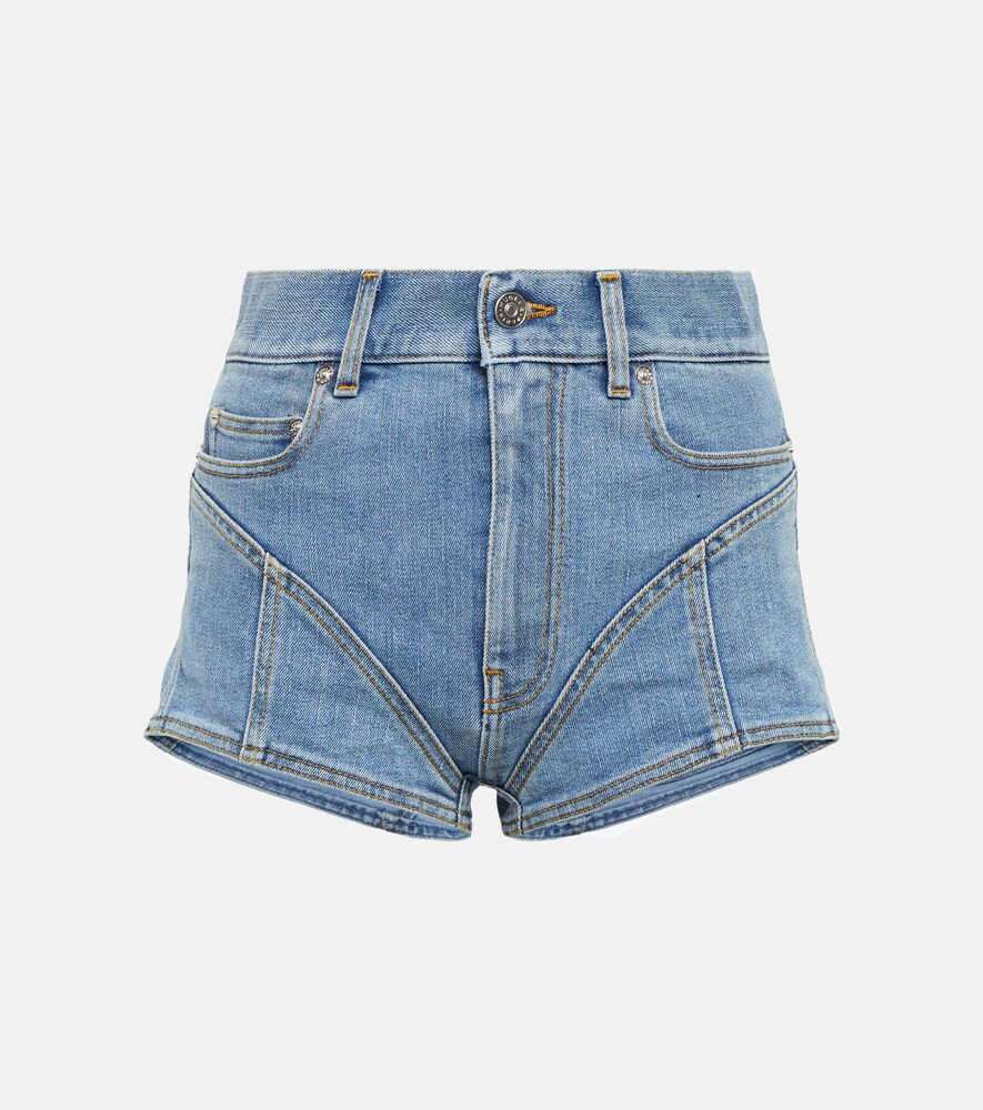 Mugler Spiral high-waisted denim shorts | Mytheresa (US/CA)