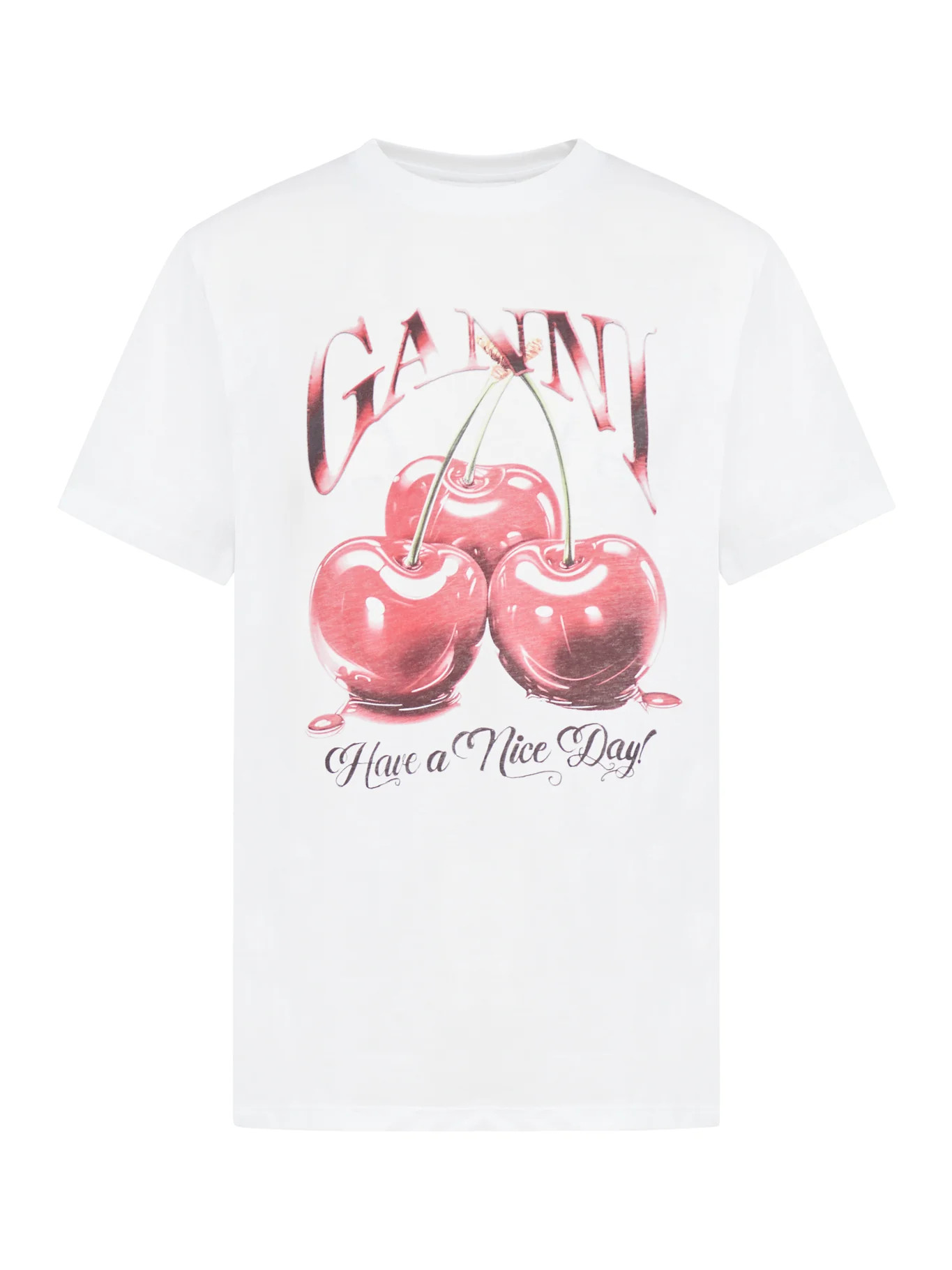 JERSEY T-SHIRT WITH PRINT - Ganni - Woman | Suitnegozi INT