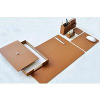 Handmade Italian Leather Desk Set Luxury Office Accessories. 51513 | Etsy (US)