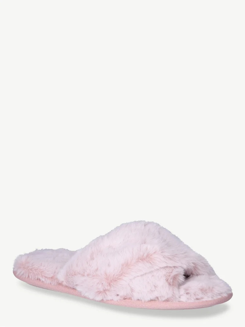Joyspun Women's Faux Fur X-Band Slippers | Walmart (US)