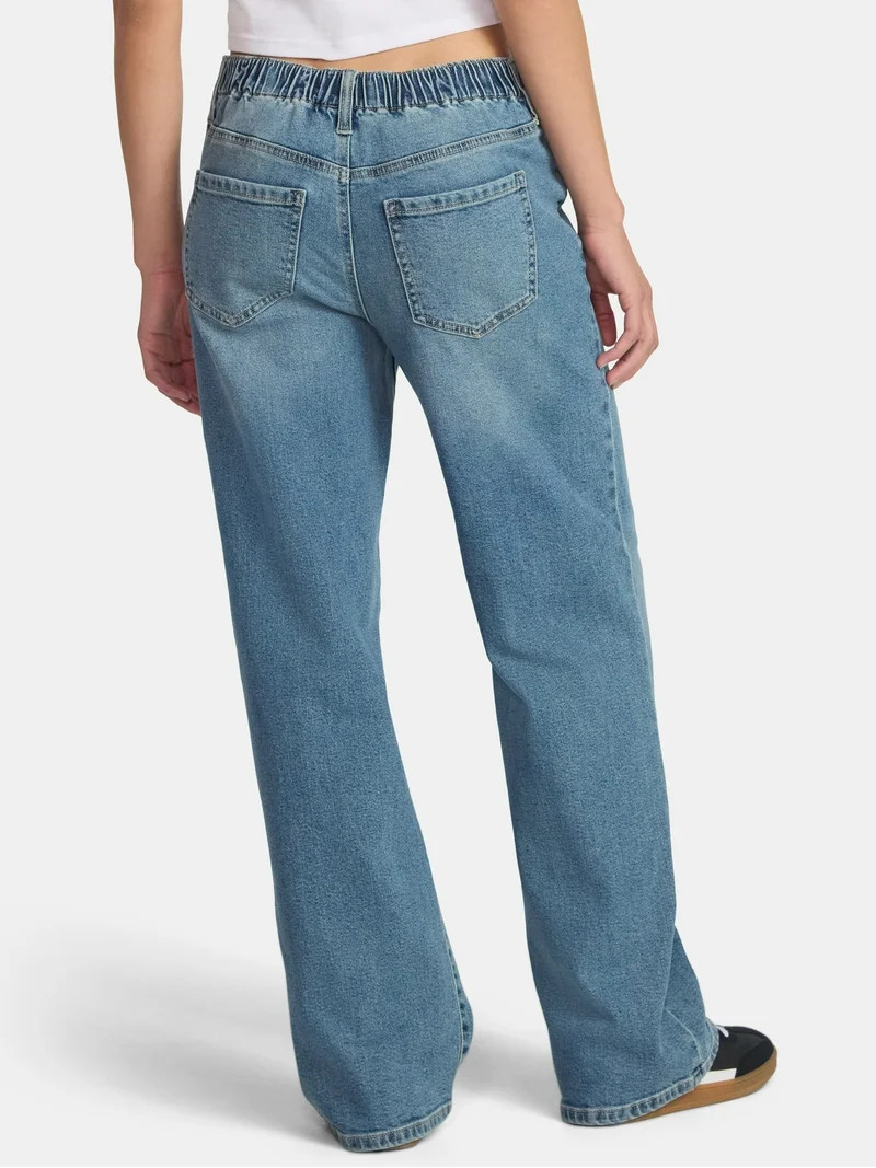 No Boundaries High Rise Baggy Wide Leg Jeans, 32'' Inseam, Women’s and Women's Plus | Walmart (US)