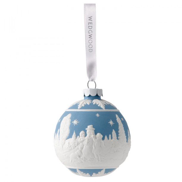 Wedgwood Building a Snowman Blue Bauble Ball Porcelain Christmas Tree Ornament - Walmart.com | Walmart (US)