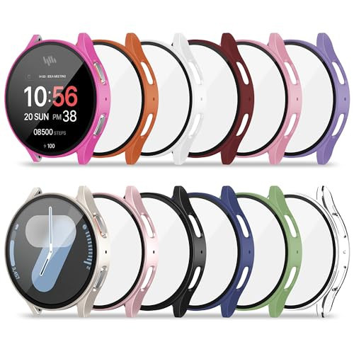 Bougraite 12 Pack Case for Samsung Galaxy Watch 7 40mm with Tempered Glass Screen Protector, Hard PC Scratch Resistant Protective Cover Compatible with Galaxy Watch 7 40mm | Amazon (US)