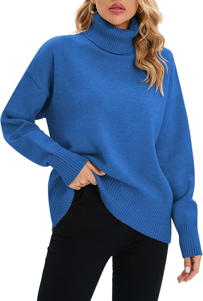 Famulily Sweaters for Women Oversized Long Sleeve Turtleneck Solid Casual Cozy Pullover Knitted J... | Amazon (CA)