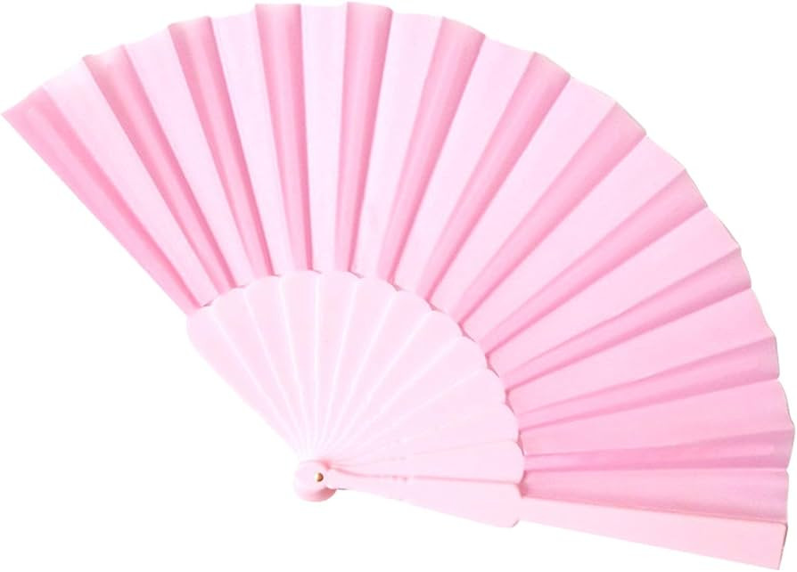 WS UK Fabric Handheld Folding Fan [Light Pink] | Amazon (UK)