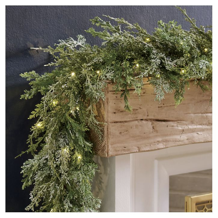 Glistening Christmas Cordless Garland | Grandin Road | Grandin Road