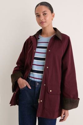 Oxblood Multi Contrast Collar Barn Jacket | Tuckernuck (US)