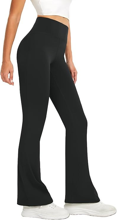 Women's Flare Yoga Pants High Waisted Flared Leggings Bootcut Workout Bell Bottoms Leggings Tummy... | Amazon (US)