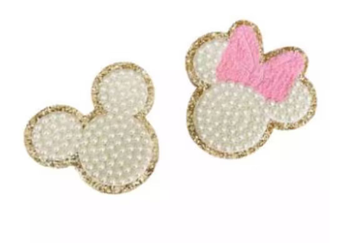 Large Disney-Inspired Pearl Mickey or Minnie Adhesive Patch | Etsy (US)