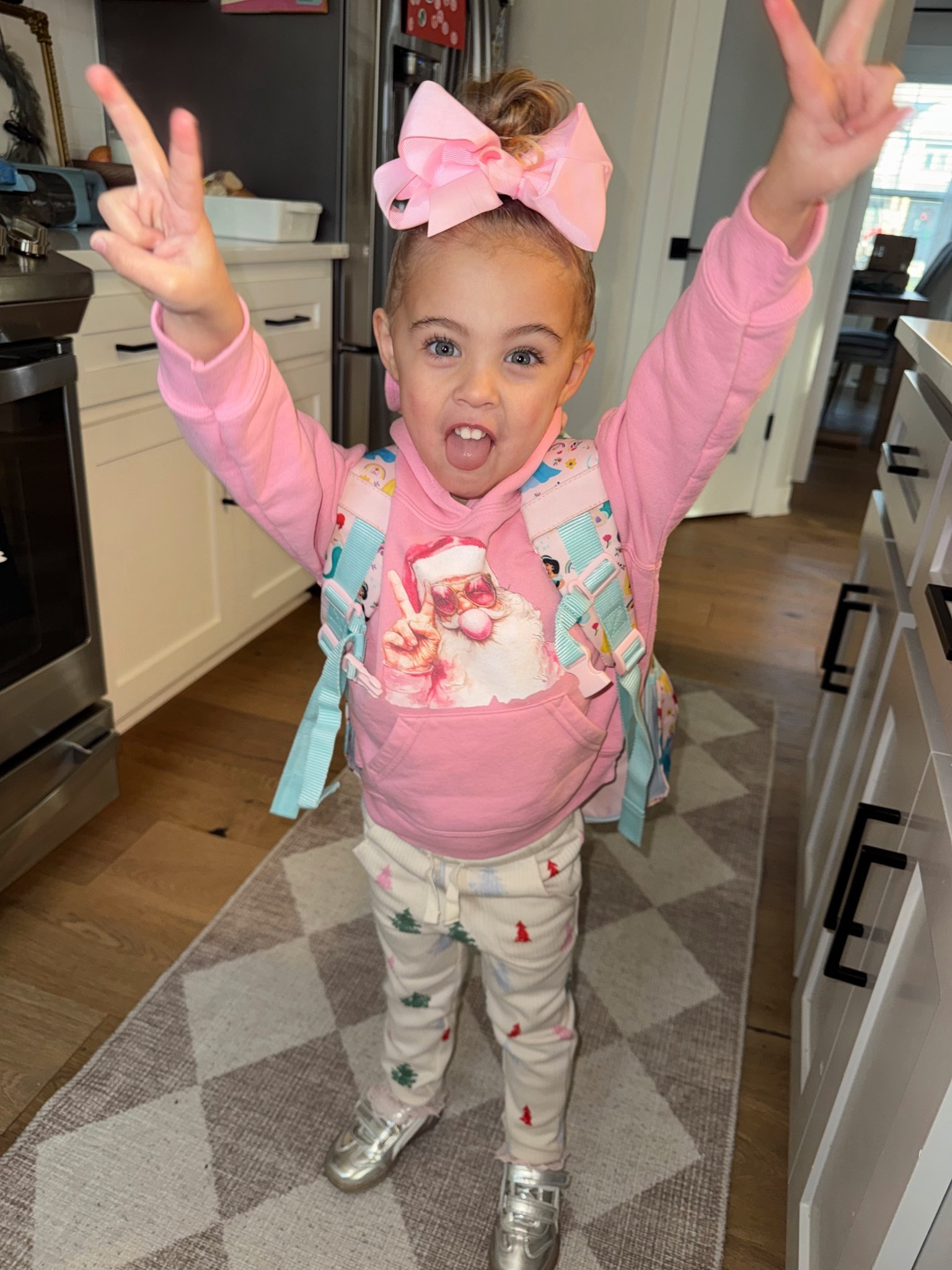 Such a fun sweatshirt for little girls!! I linked a couple similar ones! 🫧💕✌🏼Also love these cute little Christmas tree pants! On sale right now! 

#LTKmomlife #LTKKids #LTKootd