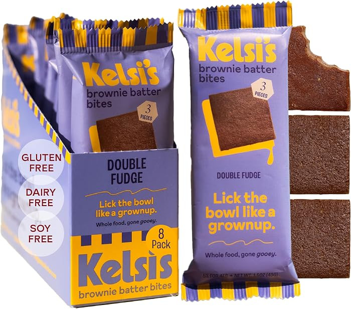 Kelsi's Double Fudge Brownie Batter Bites, 8 Pack - Whole Ingredients, Healthy Brownie Bites, Dai... | Amazon (US)